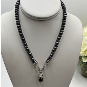 Honora "Pallini" Black Pearl Cultured Freshwater Sterling Silver Necklace